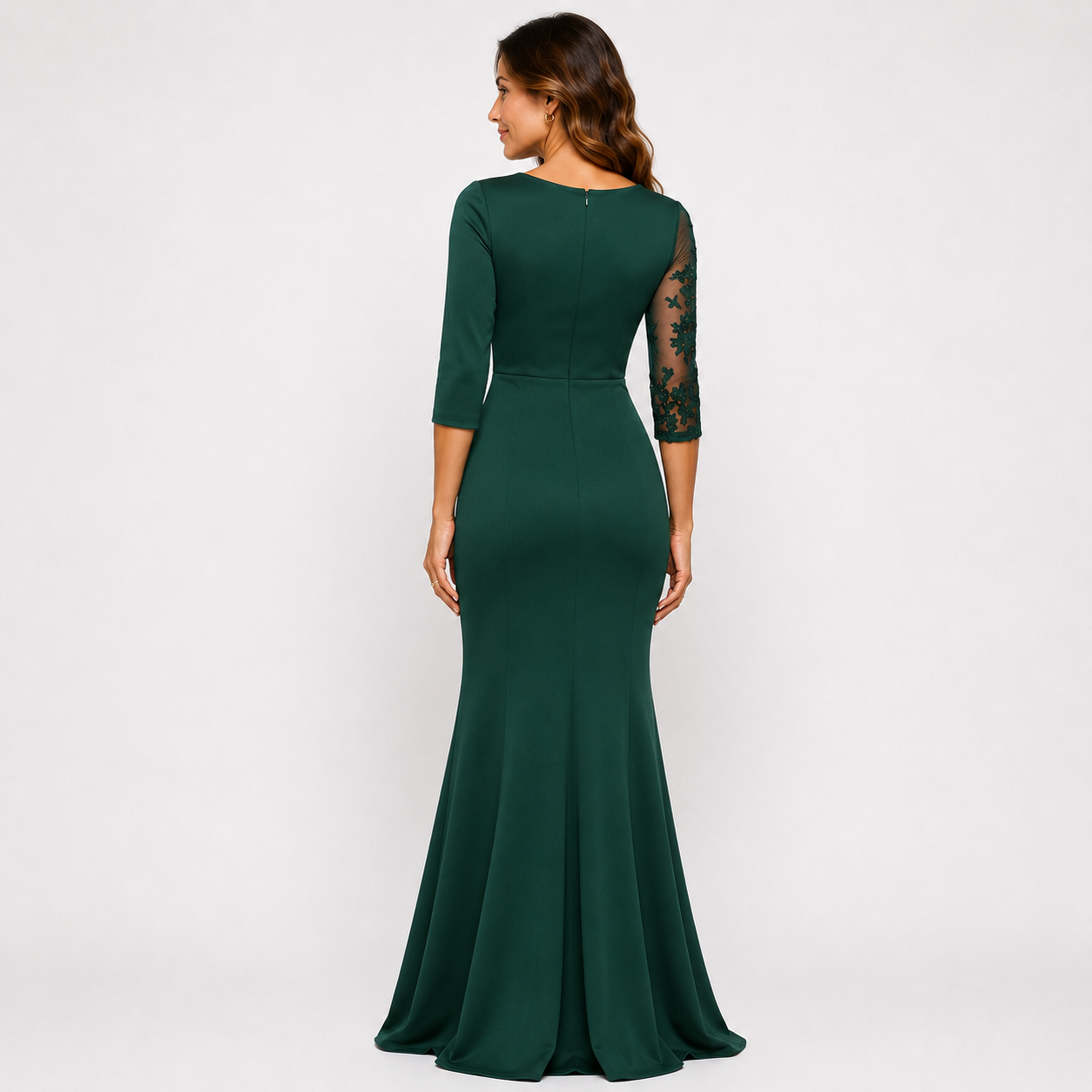 Robe de soirée col bijou femme