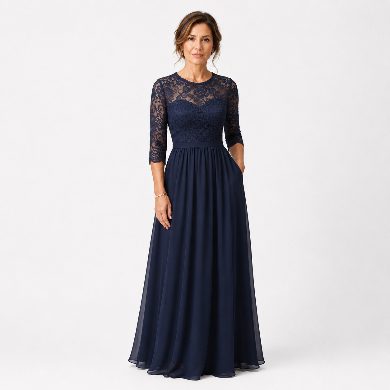 Robe élégante taille marquée femme