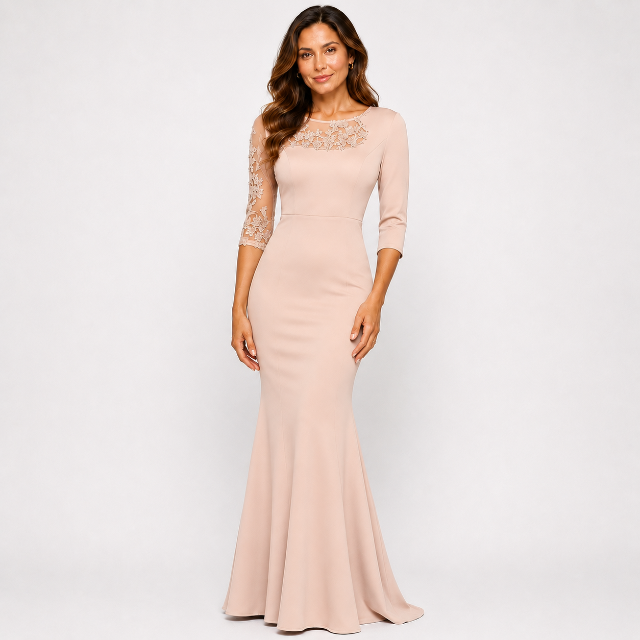 Robe de soirée col bijou femme