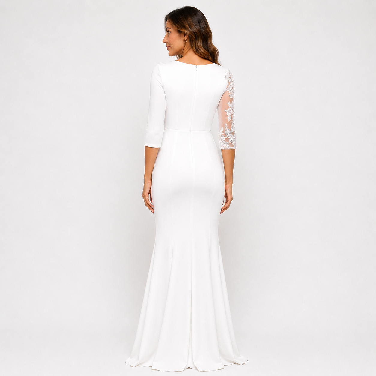Robe de soirée col bijou femme