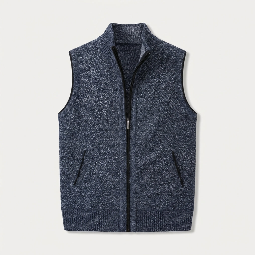 Gilet tricoté zippé homme