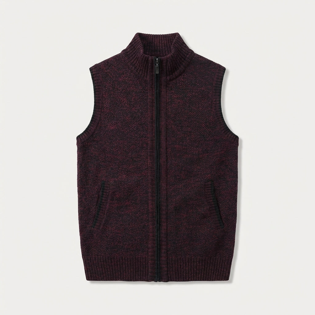Gilet tricoté zippé homme