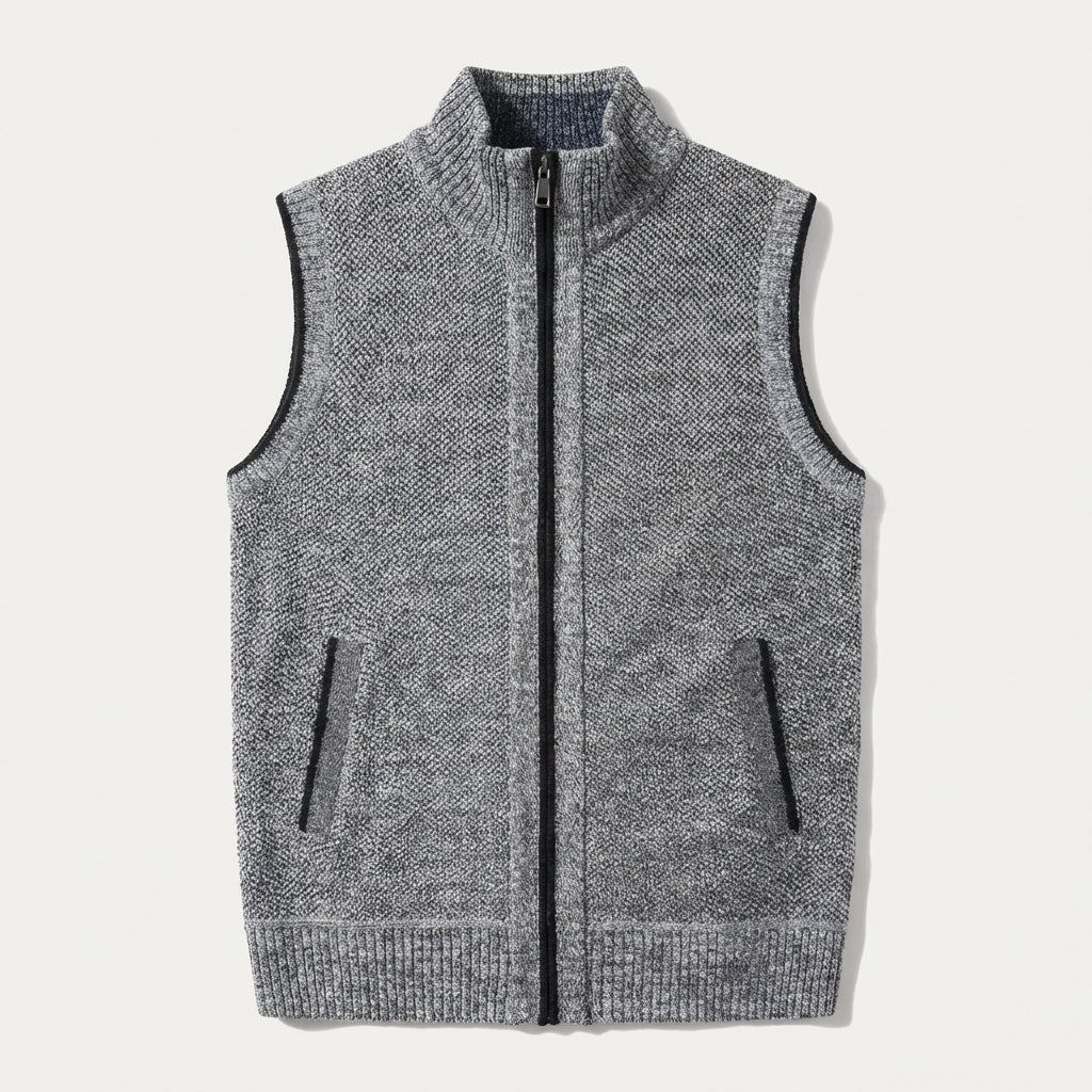Gilet tricoté zippé homme