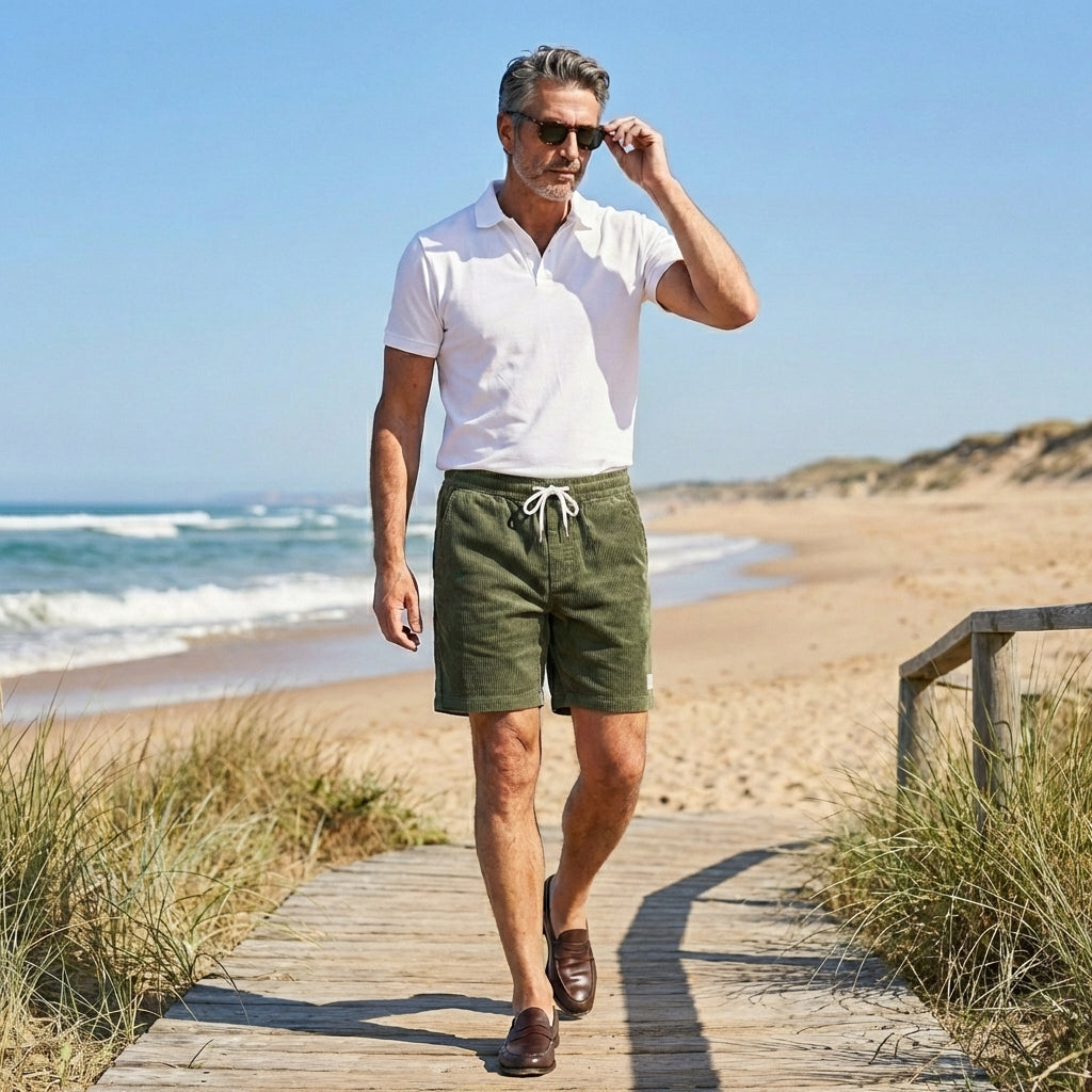 Short velours côtelé homme