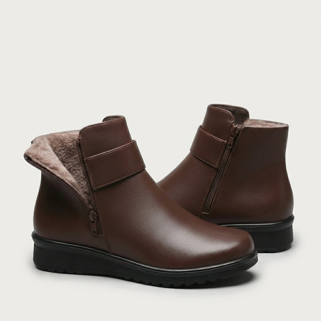 Bottines cuir doublure chaude femme