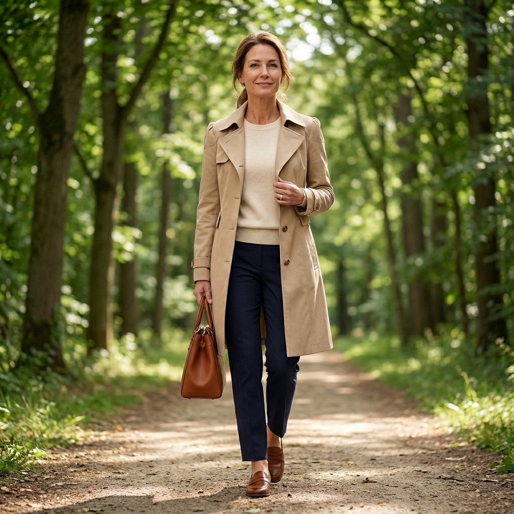 Trench ceinturé élégant femme