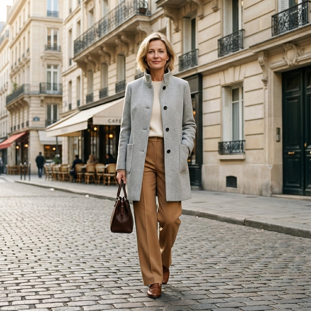 Manteau femme en mélange de laine