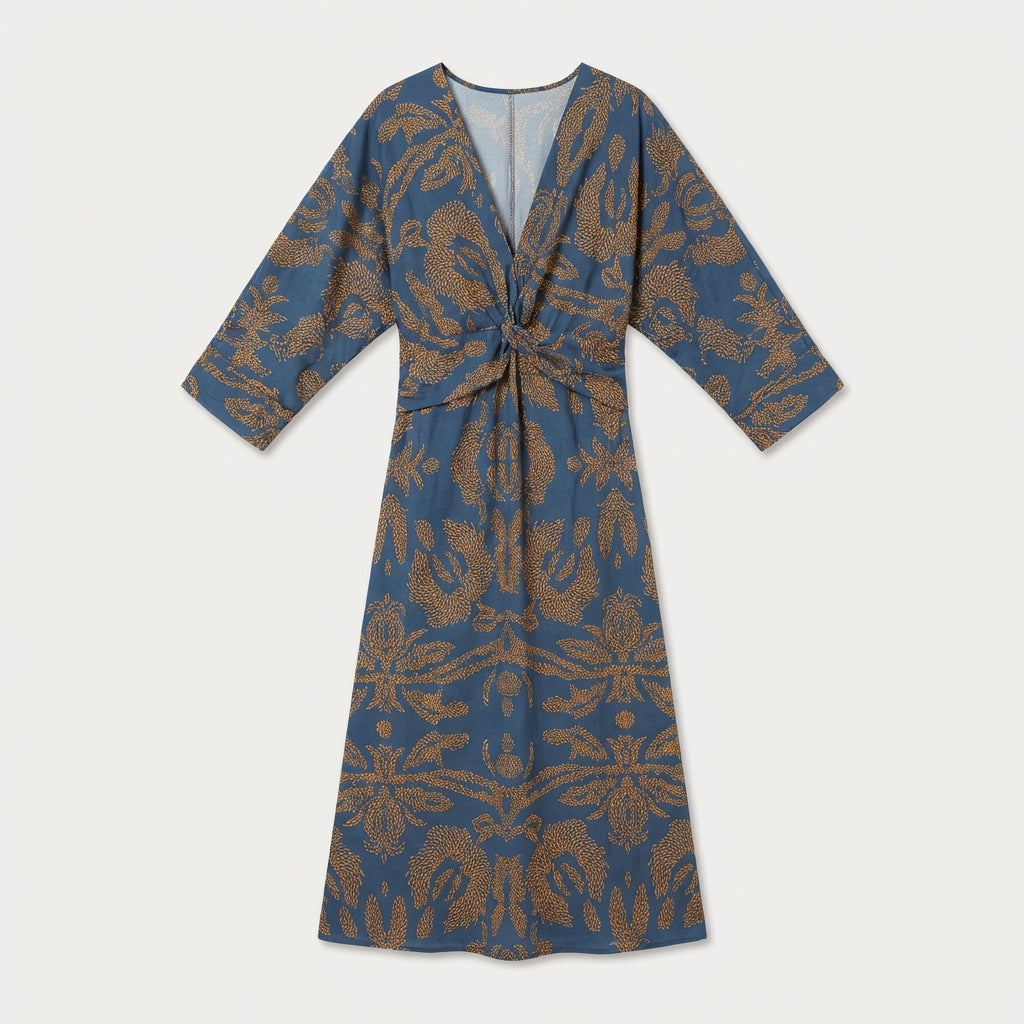 Robe fluide taille nouée femme