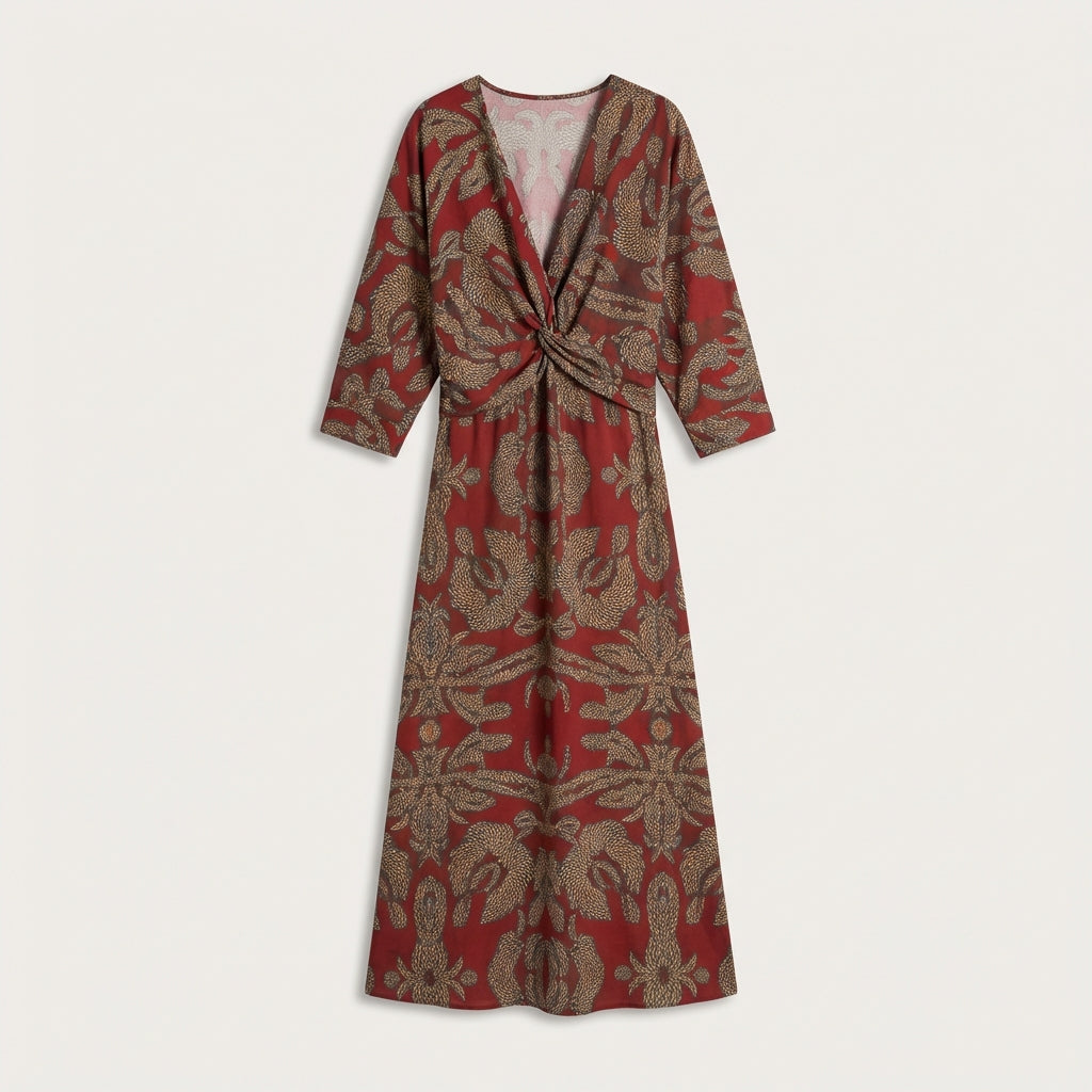 Robe fluide taille nouée femme